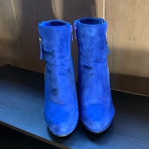 Royal Blue Ankle Boots w/Rhinestones. Women 7.5